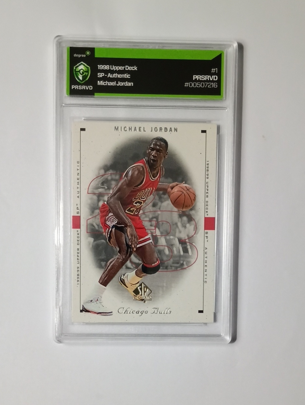 Michael Jordan 1998 SP Authentic Basketball Card - Red/White
